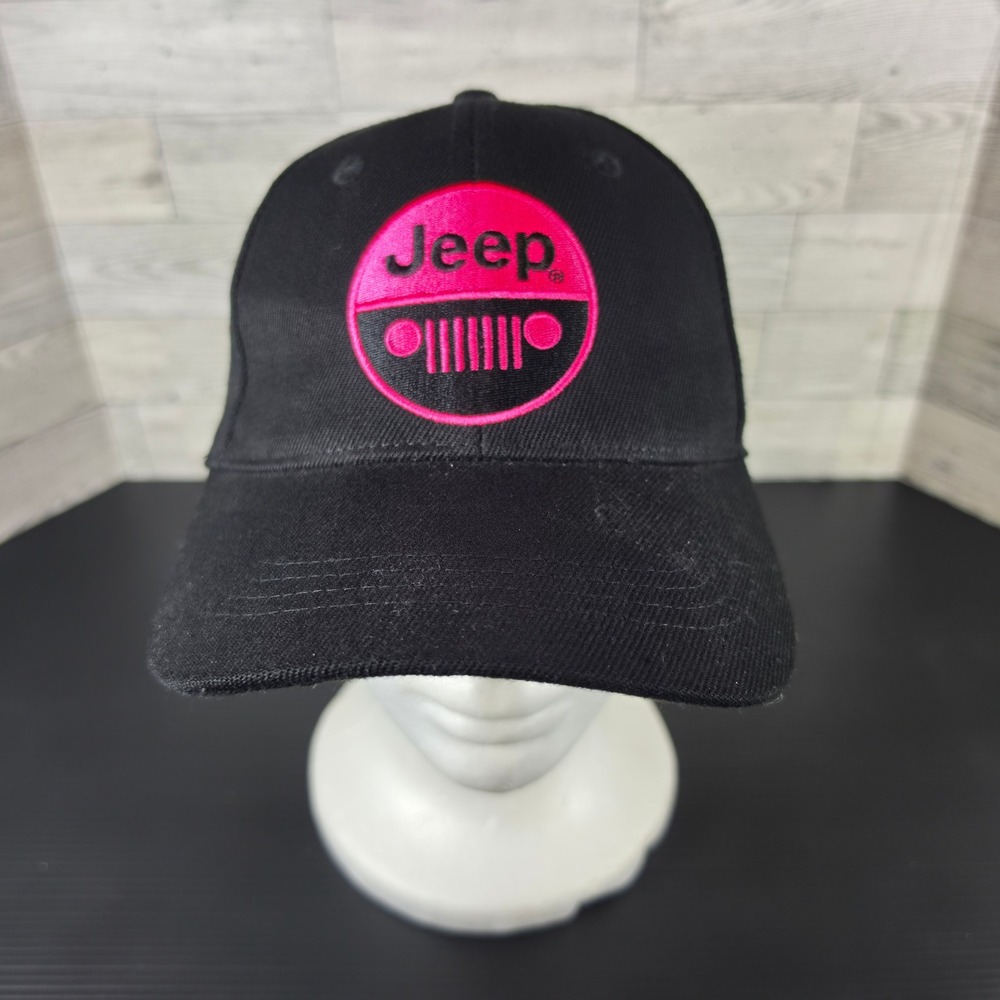 Jeep Open Road Brands Black Pink Embroidered Logo Baseball Hat Adjustable Cap